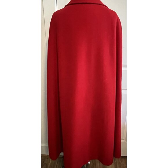 Vtg Pendleton RED O/S Cape Coat 44" Long Wool Satin Lined 70's EXCELLENT - Picture 6 of 14